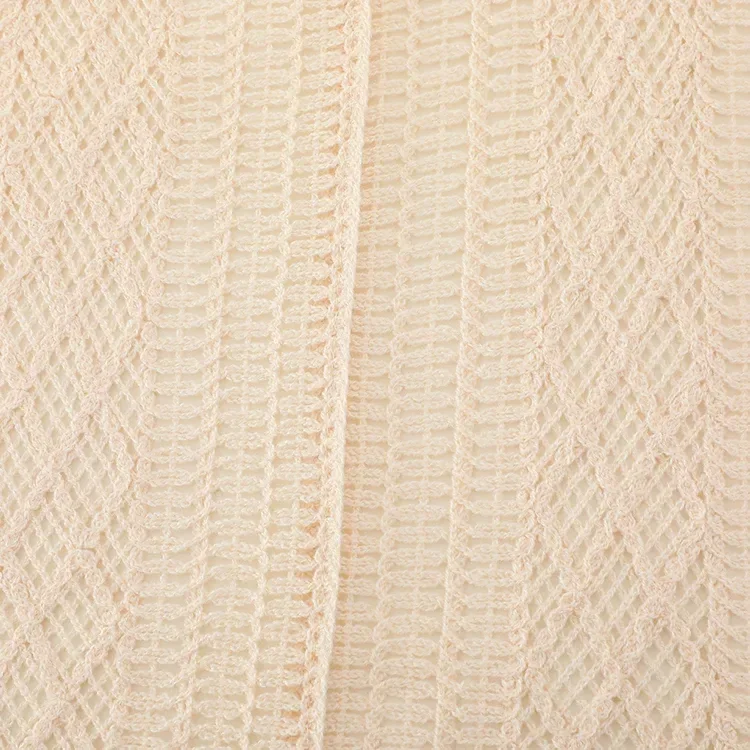 Wholesale ivory green botanical crochet-look vest for OEM and private label production 4
