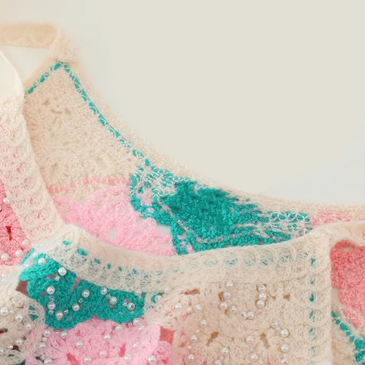 Wholesale Pastel 3D Floral Crochet-Look Tank Top alternate view