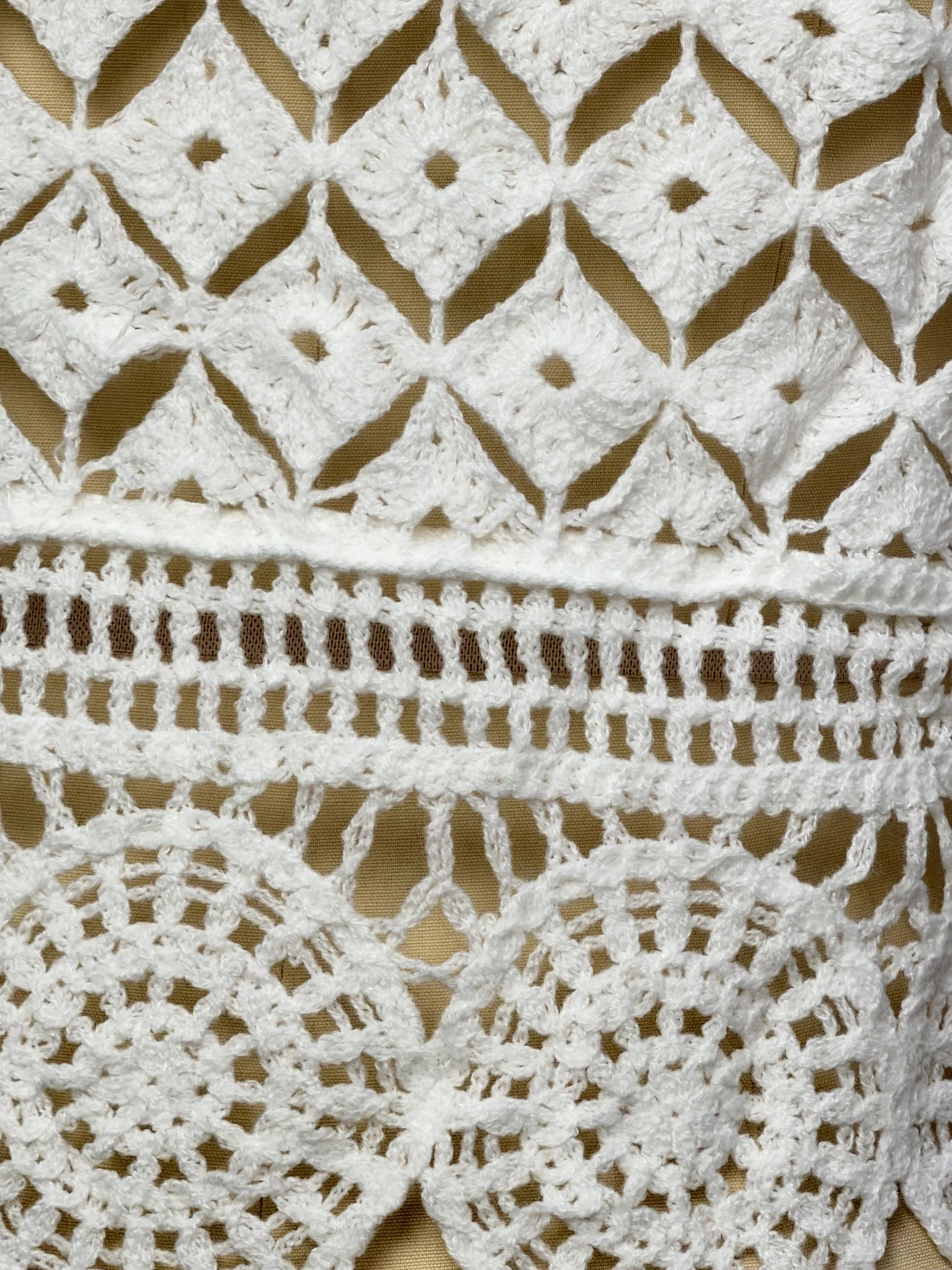 Wholesale Ivory Geometric Crochet-Look Sleeveless Top for OEM and private label production 5