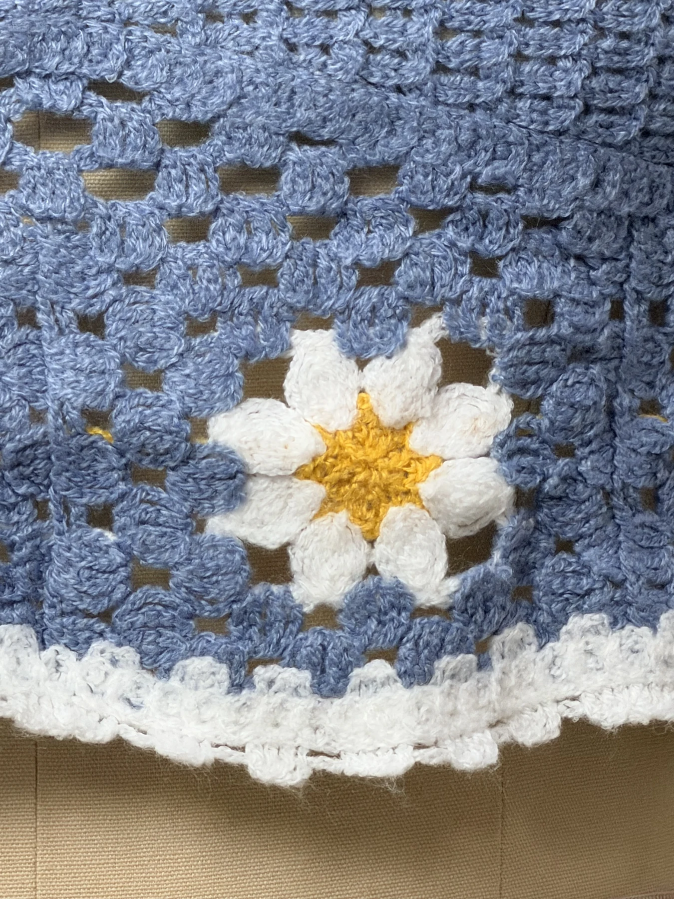 Wholesale Blue Ivory Daisy Crochet-Look Bralette Top alternate view